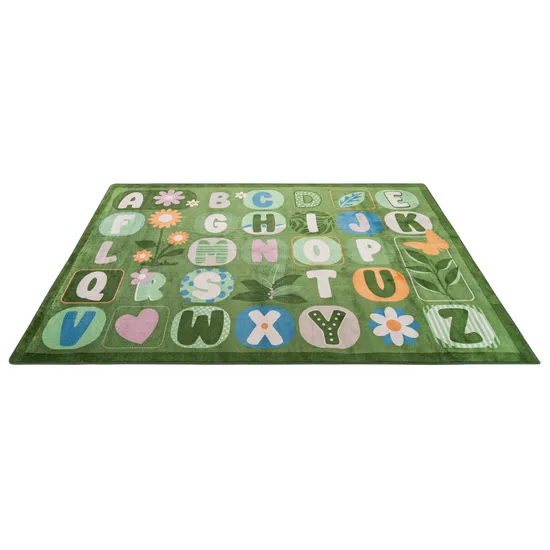 Green Alphabet Rug - 3 (L) x 2 (W) m - Modern Teaching Aids NZ