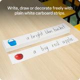 Cardboard White Sentence strips 10x60cm - Pack 100 - Modern Teaching Aids NZ