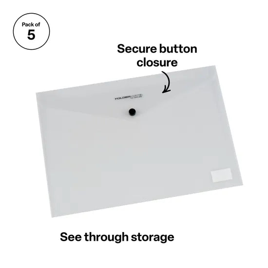 Document Envelopes A3 Button - Pack of 5 - Modern Teaching Aids NZ