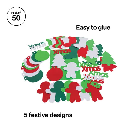 Christmas Paper Shapes - Pack of 50 - Modern Teaching Aids NZ