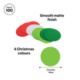 Christmas Paper Circles 120mm - Pack of 100 - Modern Teaching Aids NZ