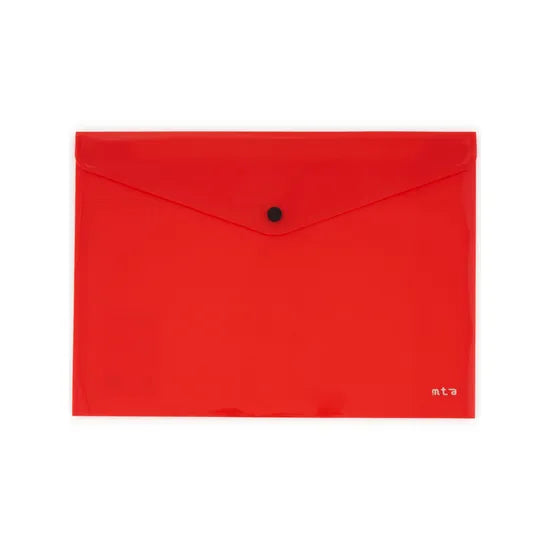 Document Wallet A4 Button Close Red - Modern Teaching Aids NZ