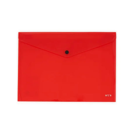 Document Wallet A4 Button Close Red - Modern Teaching Aids NZ