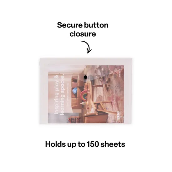 Document Wallet A4 Button Close Clear - Modern Teaching Aids NZ