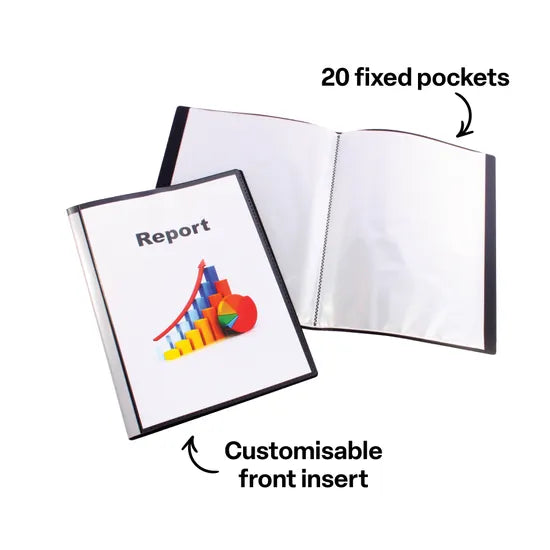 Display Book with insert cover A4 20 pockets - Modern Teaching Aids NZ