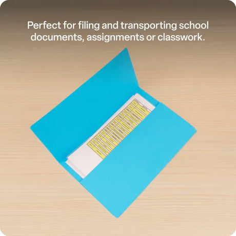 Document Wallet Foolscap Blue - Modern Teaching Aids NZ