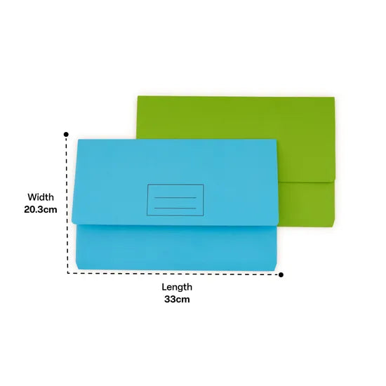 Document Wallet Foolscap Blue - Modern Teaching Aids NZ