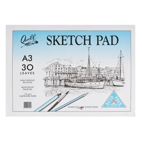Quill Sketch Pad A3 110gsm - 30 Sheets - Modern Teaching Aids NZ