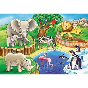 Rburg - Animals in the Zoo Puzzle 2x12p - Modern Teaching Aids NZ