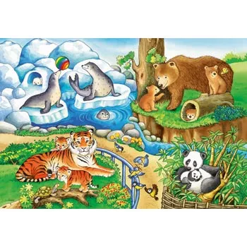 Rburg - Animals in the Zoo Puzzle 2x12p - Modern Teaching Aids NZ