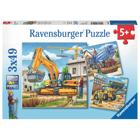Ravensburger Construction Vehicle Puzzles Set of 3 - Modern Teaching Aids NZ