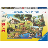 Rburg - Forest Zoo & Pets Puzzle 3x49pc - Modern Teaching Aids NZ