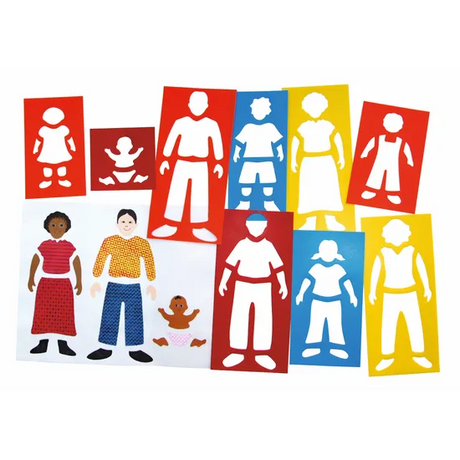 Family Portrait Stencils - Set of 9 - Modern Teaching Aids NZ