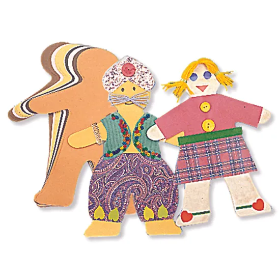Skin-Toned Doll Paper Shapes - Pack of 40 - Modern Teaching Aids NZ
