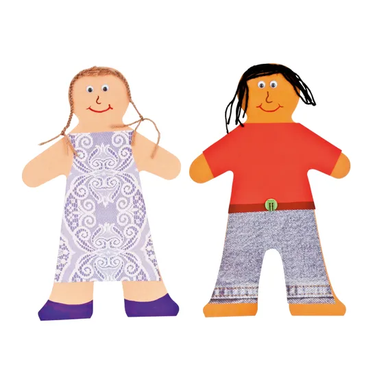 Skin-Toned Doll Paper Shapes - Pack of 40 - Modern Teaching Aids NZ