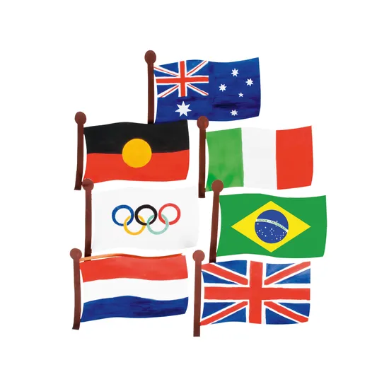 Cardboard Flags - Pack of 24 - Modern Teaching Aids NZ