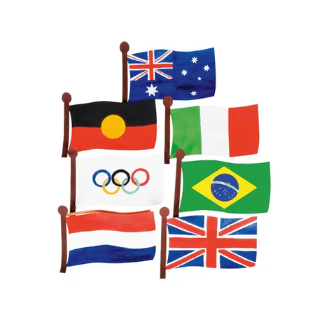 Cardboard Flags - Pack of 24 - Modern Teaching Aids NZ