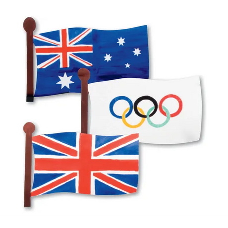 Cardboard Flags - Pack of 24 - Modern Teaching Aids NZ