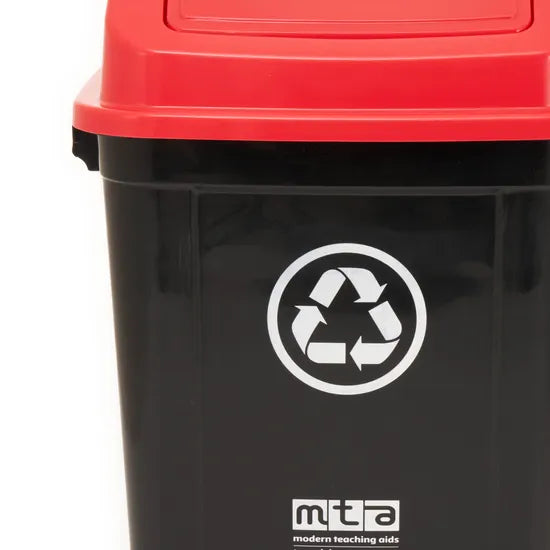 Recycling Bin - 30 litre - Red - Modern Teaching Aids NZ