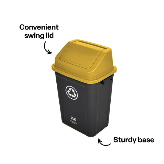 Recycling Bin - Yellow, 30 L