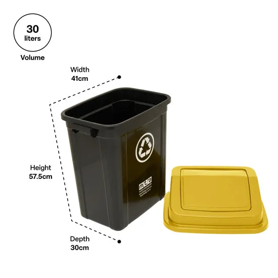 Recycling Bin - Yellow, 30 L
