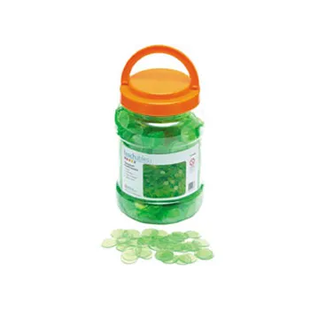 Teachables Translucent Round Counters - 2.5cm Green, 1000 Pieces - Modern Teaching Aids NZ