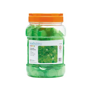 Teachables Translucent Round Counters - 2.5cm Green, 1000 Pieces - Modern Teaching Aids NZ