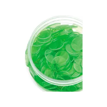 Teachables Translucent Round Counters - 2.5cm Green, 1000 Pieces - Modern Teaching Aids NZ