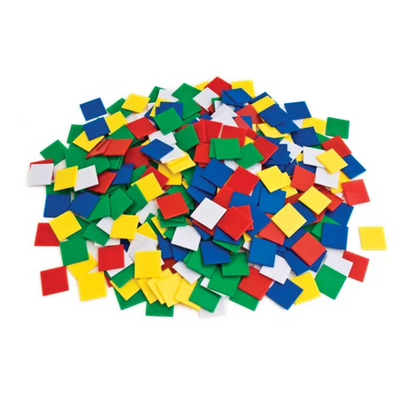 Teachables Solid Square Counters - 2.5cm, 5 Colours, 1000 Pieces - Modern Teaching Aids NZ