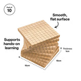 Teachables Multi Base Ten Flats - Numeracy Manipulatives, Set of 10 - Modern Teaching Aids NZ