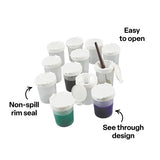 Clear Non Spill Paint Pots - Set of 12 - Modern Teaching Aids NZ
