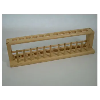Test Tube Rack - Wooden - 12 Holes 12 Pegs - Modern Teaching Aids NZ