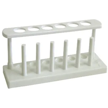 Test Tube Rack - Poly - 6 Holes 6 Pegs - 25mm - Modern Teaching Aids NZ