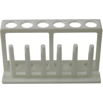 Test Tube Rack - Poly - 6 Holes 6 Pegs - 18mm - Modern Teaching Aids NZ