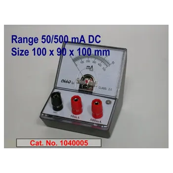 Ammeter Double Range DC 0-50-500mA - Modern Teaching Aids NZ