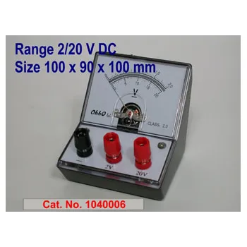 Voltmeter - Double Range - DC 0-2-20V - Modern Teaching Aids NZ