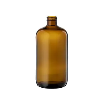 Bottle Glass Amber Round 33MM 400 1L Screw Neck - Modern Teaching Aids NZ