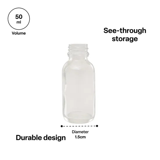 Dropping Bottle Clear 24mm TT wo Dropper 50ml - Modern Teaching Aids NZ