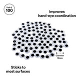 Joggle Eyes 12 mm - Pack of 100 - Modern Teaching Aids NZ