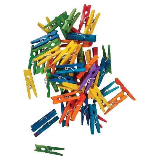 Coloured Tiny Pegs 30mm - Pack of 48 - Modern Teaching Aids NZ