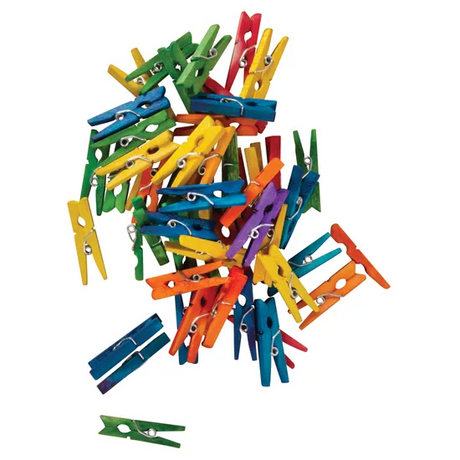 Coloured Tiny Pegs 30mm - Pack of 48 - Modern Teaching Aids NZ
