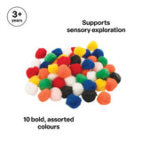 Pom Poms Assorted Colours 38mm - Pack of 50 - Modern Teaching Aids NZ