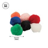 Pom Poms Assorted Colours 38mm - Pack of 50 - Modern Teaching Aids NZ