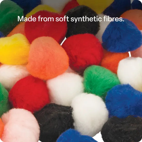 Pom Poms Assorted Colours 38mm - Pack of 50 - Modern Teaching Aids NZ