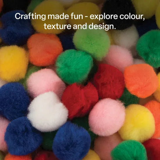 Pom Poms Assorted Colours 25mm - Pack of 100 - Modern Teaching Aids NZ