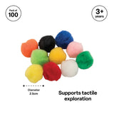 Pom Poms Assorted Colours 25mm - Pack of 100 - Modern Teaching Aids NZ