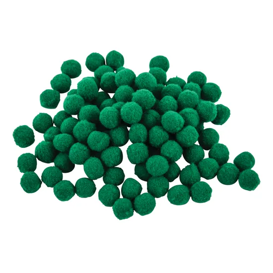 Green Pom Poms 7 mm - Pack of 100 - Modern Teaching Aids NZ