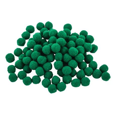 Green Pom Poms 7 mm - Pack of 100 - Modern Teaching Aids NZ