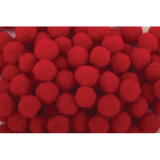 Pom Poms Red  7mm - Pack of 100 - Modern Teaching Aids NZ