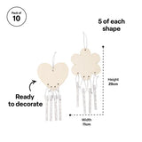 Flower & Heart Wind Chimes - Pack of 10 - Modern Teaching Aids NZ